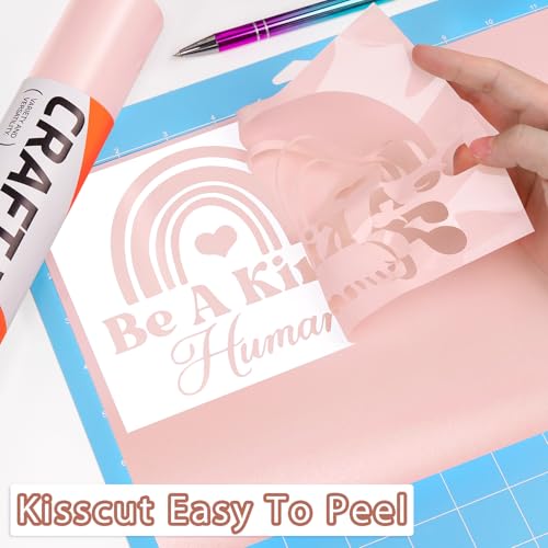 WRAPXPERT Pink Permanent Vinyl,12" x10ft Matte Adhesvie Vinyl Roll for cricut,DIY Home Decor, Valentine's Day Decor and Car Decal,Tumbler, Light Pink - Image 4