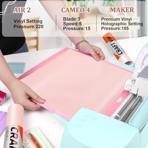 WRAPXPERT Pink Permanent Vinyl,12" x10ft Matte Adhesvie Vinyl Roll for cricut,DIY Home Decor, Valentine's Day Decor and Car Decal,Tumbler, Light Pink - Image 5