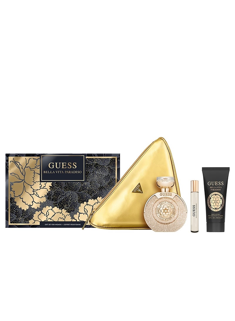 Guess Bella Vita Paradiso Set Eau de Parfum 100 ml + Eau de Parfum 15 ml + Body Lotion 100 ml + Pouch