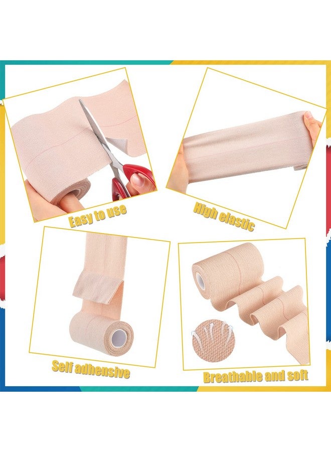 بيبتو لفات شريط مطاطي لاصق ذاتي اللصق، ضمادات مرنة قابلة للتمدد للكاحل والركبة والمعصم والالتواءات الرياضية للحيوانات الأليفة، 5 ياردات (عرض 4 بوصات) - Image 3