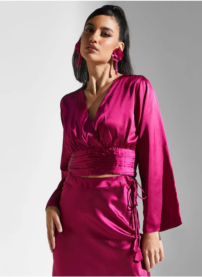 جولدن ابل V-Neck Knitted Dress