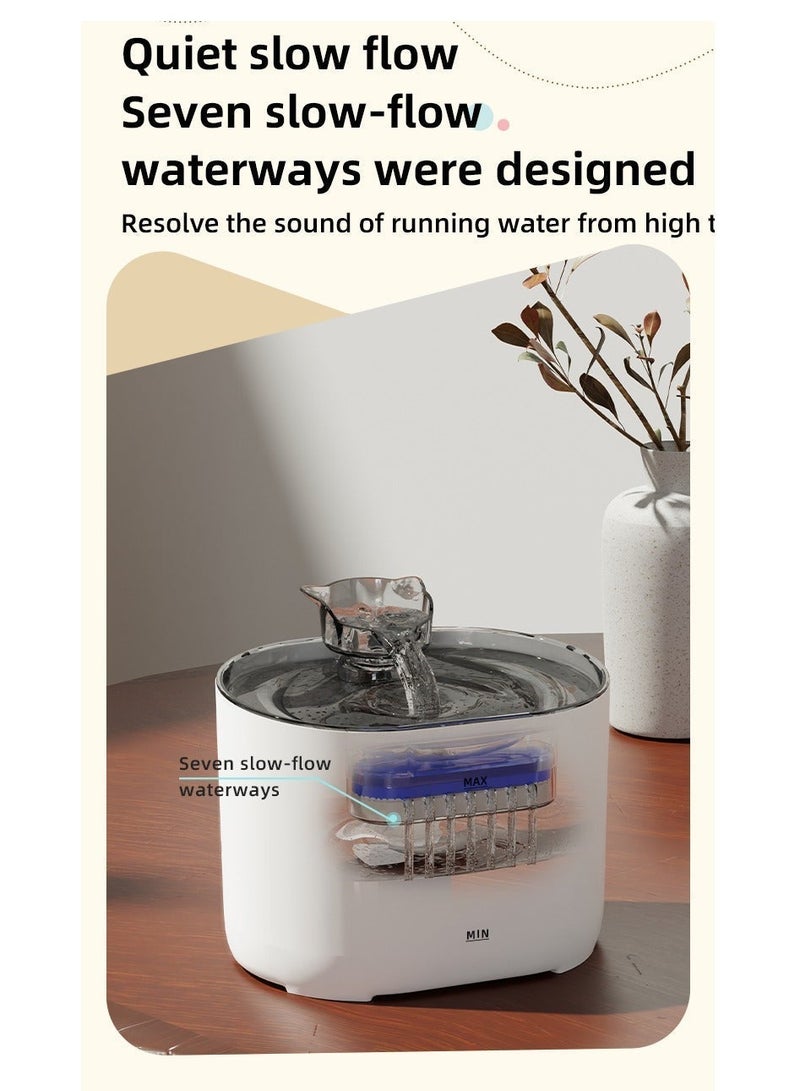 LAPET Cat Water Dispenser Ultra-quiet Pump 2.2L Automatic Circulating Flow Water Fountain Filtration Intelligent Multiple Pets Water Dispenser - Image 5