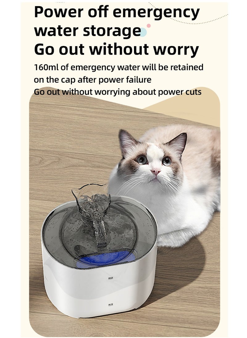 LAPET Cat Water Dispenser Ultra-quiet Pump 2.2L Automatic Circulating Flow Water Fountain Filtration Intelligent Multiple Pets Water Dispenser  - Image 2