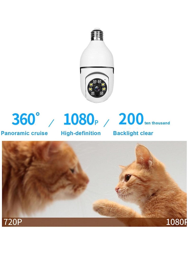 ELTRAZONE - Bulb Camera 1080P, Night Vision IP Camera, PTZ Camera, 4X Digital Zoom Monitor, Home Security System, WiFi Camera Full Color - Image 1