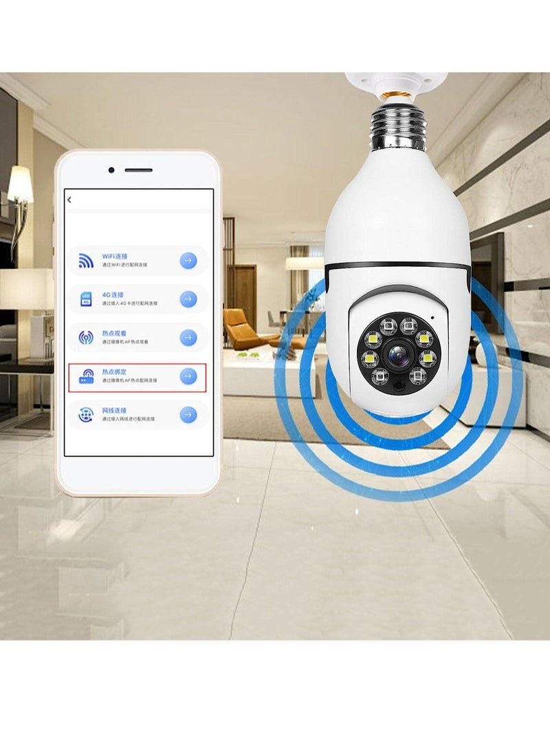 ELTRAZONE - Bulb Camera 1080P, Night Vision IP Camera, PTZ Camera, 4X Digital Zoom Monitor, Home Security System, WiFi Camera Full Color - Image 1