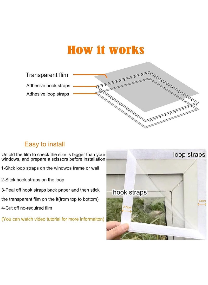 KASTWAVE - Window Transparent Insulation Film Kit, Window Cuttable Cold Protection Film, Hot Protection Film Window, Wind Proof Thickening Wrap (120x80cm) - Image 1
