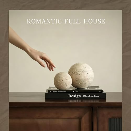Artisanal Abode Yellow Travertine Marble Sphere, Hand-Polished Natural Stone Ball Decor, Living Room Accent (10cm Diameter) - Image 3