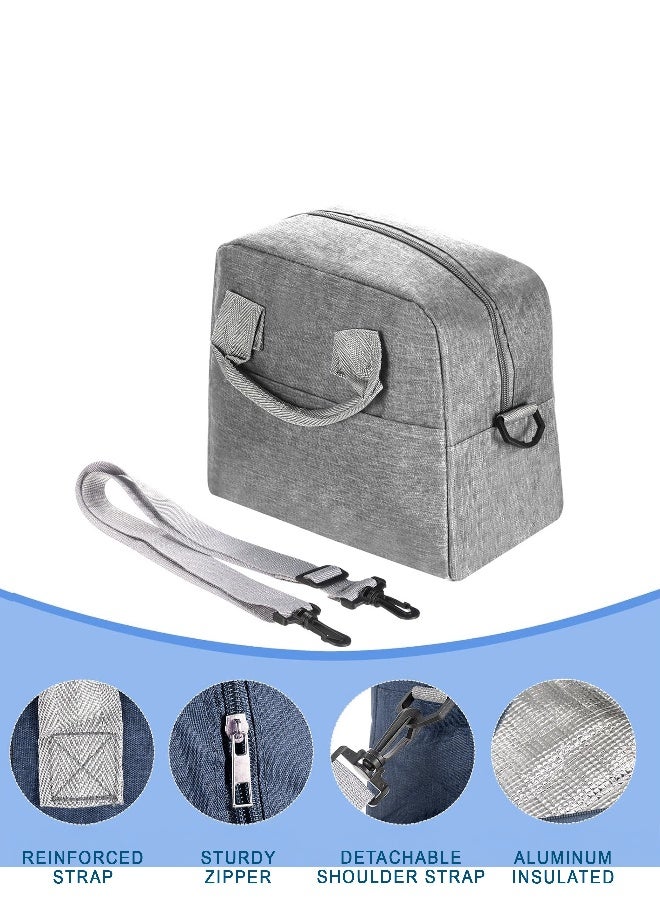 Toshionics Insulated Lunch Box Bag -  for Office, School, Work & Travel – Oxford Thermal Cooler Tote with Handle & 110 cm Strap – Zippered Food Storage Box with Front Pocket – Compact, Reusable & Lightweight – Size 24x13x20 cm – 6.2L Capacity - Image 4