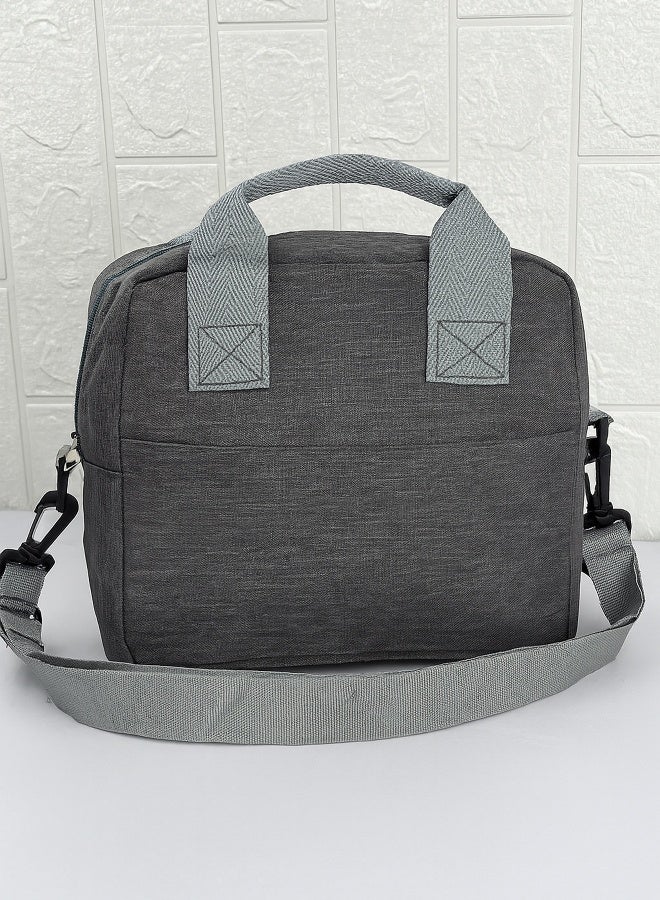 Toshionics Insulated Lunch Box Bag -  for Office, School, Work & Travel – Oxford Thermal Cooler Tote with Handle & 110 cm Strap – Zippered Food Storage Box with Front Pocket – Compact, Reusable & Lightweight – Size 24x13x20 cm – 6.2L Capacity - Image 1