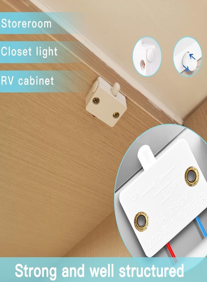 KAKA LIGHT مفتاح تحكم إضاءة أبواب الخزائن والثلاجات من KAKA LIGHT (أبيض، عبوة من 4 قطع) | مفتاح إضاءة أوتوماتيكي يعمل عند فتح الباب للخزائن والثلاجات - Image 5