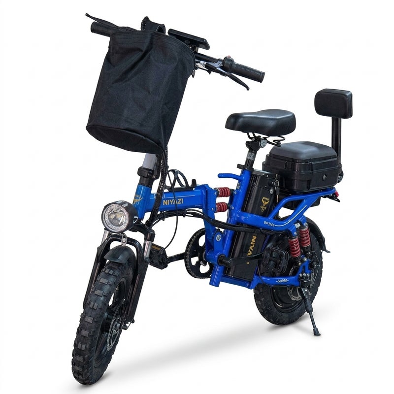 NIYAZI Foldable Electric Scooter for Adults, 48V Battery, 14-inch Tubeless Tires with Digital Display - Image 1