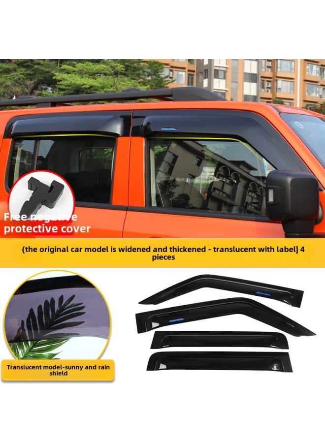 Tank 300/400/500 Sunlight Rain Bearer Translucent Rain Eyebrow Window Widened Rain Bearer Special Modification Exterior Trim-Color:Tank 300 Rain And Shine Shield Original Car Model Widened And Thickened - Translucent With Label, 4 Pieces - (free-Specifications:Standard  - Image 1
