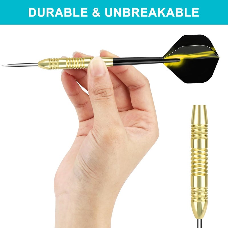accmor 12 Pack Steel Tip Darts,24G Professional Metal Darts Set for Dartboard - Image 4