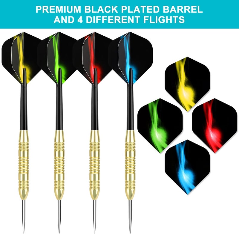 accmor 12 Pack Steel Tip Darts,24G Professional Metal Darts Set for Dartboard - Image 2