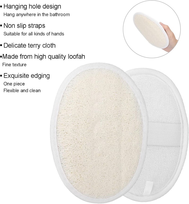klarako Exfoliating Loofah Pad,Soft Bathing Sponge Scrubber Handheld Women Shower Pad with Elastic Band for Facial Body - Image 3