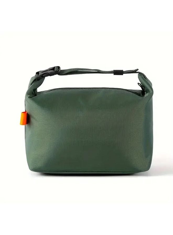Yellow Insulated Lunch Bag Large Capacity Oxford Fabric Bento Box with Shoulder Strap for Office Work School Commuting - Image 2