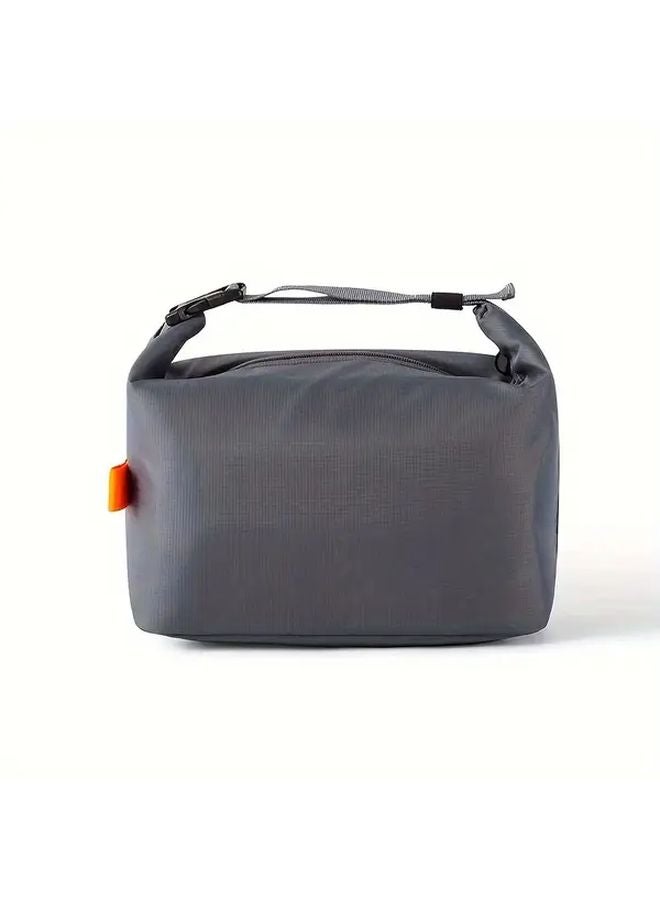 Yellow Insulated Lunch Bag Large Capacity Oxford Fabric Bento Box with Shoulder Strap for Office Work School Commuting - Image 4
