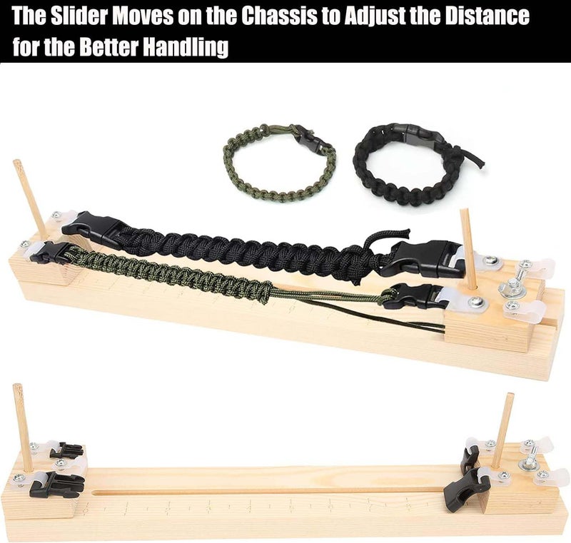 Yerleomit Paracord Jig Bracelet Maker Machine, Wooden Paracord Jig Accessories Bracelet Machine Wooden Frame Kit DIY Knitting Bracelet - Image 3