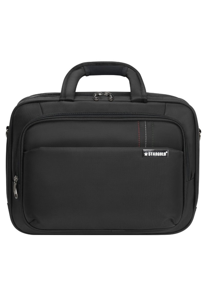 Stargold Laptop Bag, Premium 15.6" Business Briefcase With Multiple Compartments, Padded Shoulder Strap, And Water-Resistant Material, Black  - Image 1