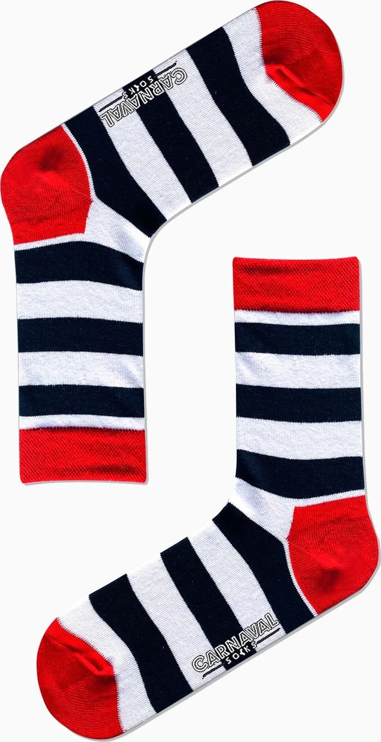 Carnaval Socks Navy Blue White Circle Patterned Colorful Socks