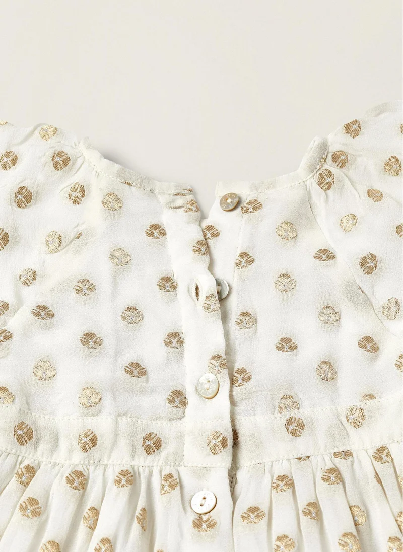 Zippy Dress + Bloomers with Lurex Threads for Newborns