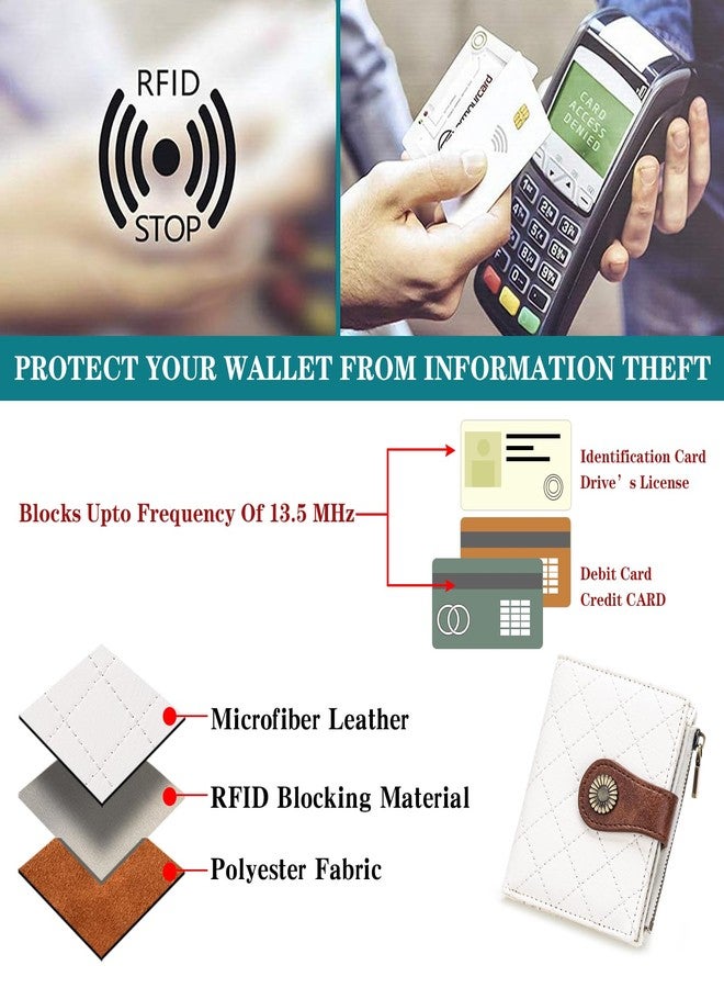 FALAN MULE Small Wallet for Women Bifold RFID Blocking Leather Card Holder with Zipper Coin Pocket - Image 5