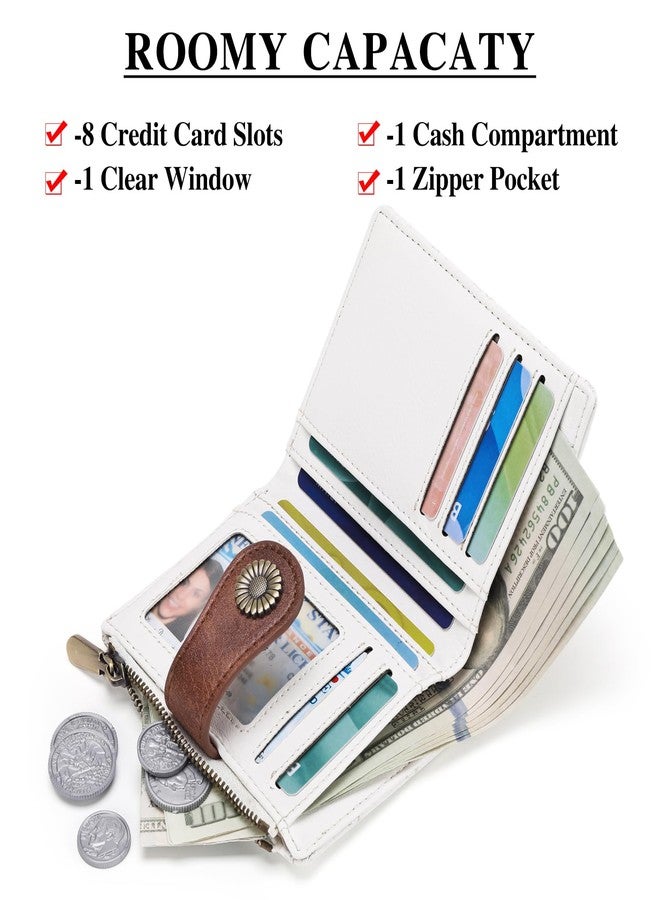 FALAN MULE Small Wallet for Women Bifold RFID Blocking Leather Card Holder with Zipper Coin Pocket - Image 2