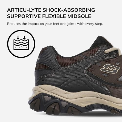 SKECHERS أحذية سكيشرز للرجال بعد الاحتراق M. Fit – جلد علوي، نعل داخلي من رغوة الذاكرة، نعل خارجي مطاطي، 13 عريض - Image 4