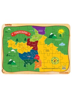Webby Webby Kids Haryana Map Wooden Jigsaw Puzzle, 40Pcs  - Image 1
