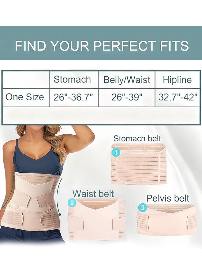 Polish'D 3 in 1 Postpartum Belly Band Post C Section Support Recovery Wrap Postparto Abdominal Binder Girdles for After Giving Birth (One Size Fits all, Z-Beige) - Image 3