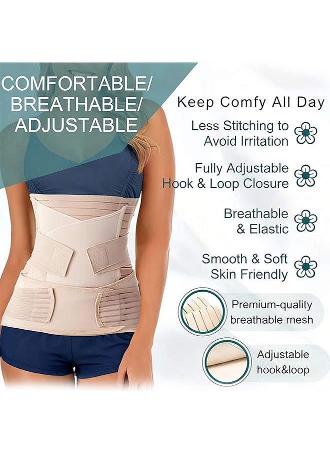 Polish'D 3 in 1 Postpartum Belly Band Post C Section Support Recovery Wrap Postparto Abdominal Binder Girdles for After Giving Birth (One Size Fits all, Z-Beige) - Image 4