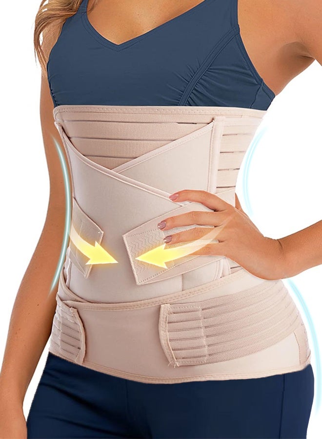 Polish'D 3 in 1 Postpartum Belly Band Post C Section Support Recovery Wrap Postparto Abdominal Binder Girdles for After Giving Birth (One Size Fits all, Z-Beige) - Image 1