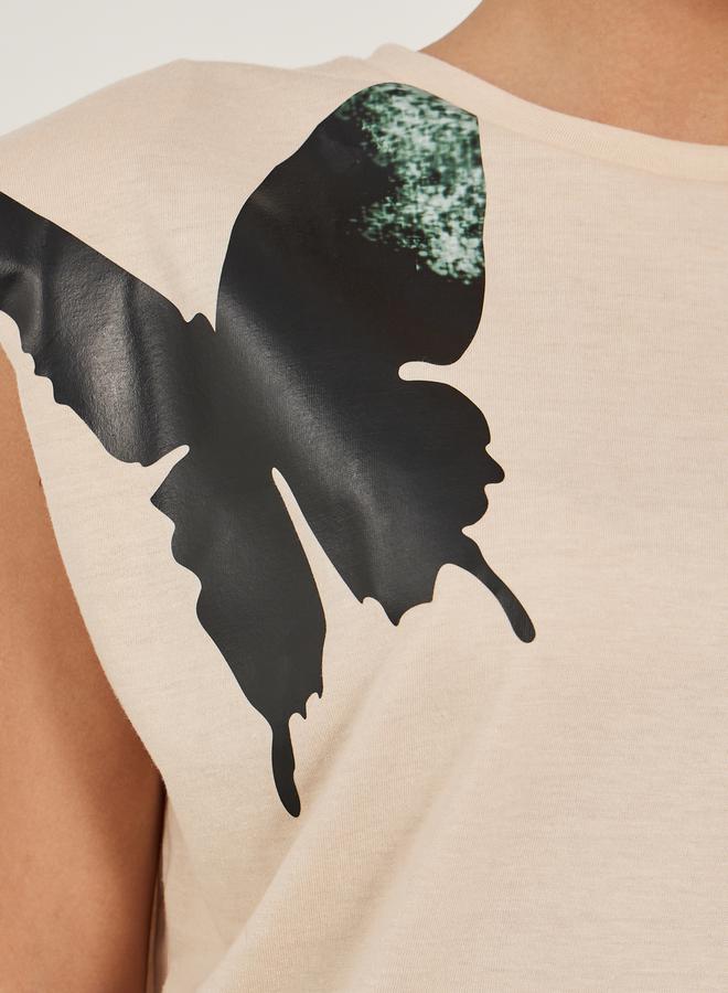 ستايلي تيشيرت بدون أكمام بطبعة جرافيك مبطن عند الكتف - Image 3