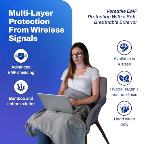 DefenderShield EMF Blocker Blanket – Hypoallergenic 5G & EMF Shield – Soft Rayon from Bamboo-Cotton Blend for Travel & Pregnancy Protection – Reliable Radiation Blocker (Small - 36" x 35") - Image 2