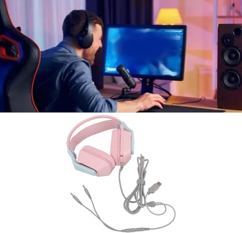 Roseate Gaming Headset With Microphone For PC Laptop Soft Ear Pads Volume Control 3.5mm USB Rotatable - Image 3