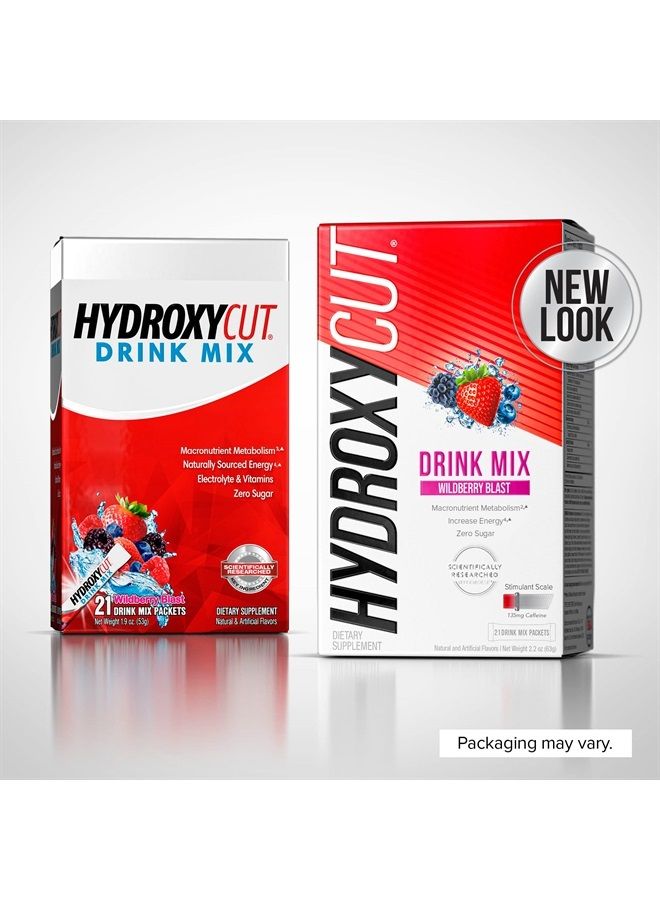 Hydroxycut Drink Mix | Energy Drink Powder | Wildberry Blast, 21 Packets, 2 Packs (Packaging May Vary) - Image 2
