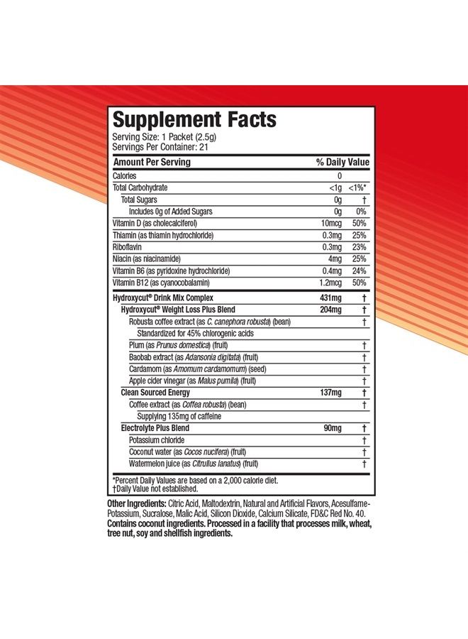 Hydroxycut Drink Mix | Energy Drink Powder | Wildberry Blast, 21 Packets, 2 Packs (Packaging May Vary) - Image 5