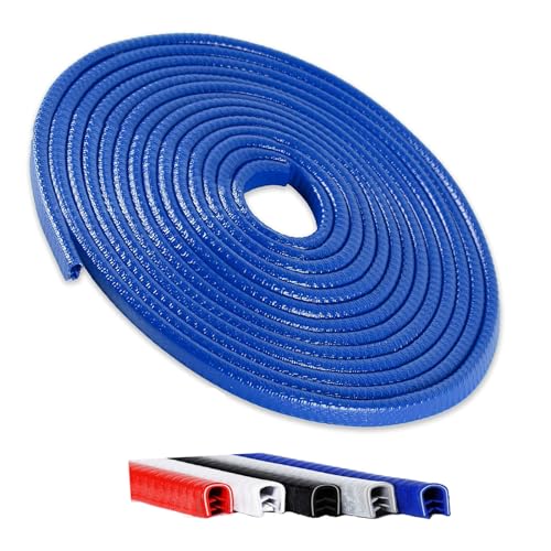 Winfort 16.5FT(5M) Universal Car Door Edge Protector Guards, No-Glue Required Rubber Seal U Shape Automotive Door Entry Guard, Suitable for Most Cars, SUVs and Trucks (Blue) - Image 1