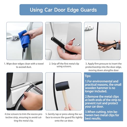 Winfort 16.5FT(5M) Universal Car Door Edge Protector Guards, No-Glue Required Rubber Seal U Shape Automotive Door Entry Guard, Suitable for Most Cars, SUVs and Trucks (Blue) - Image 4