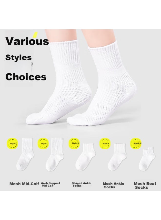 Barbie Children's Socks Student White Socks Campus Boys Spring Summer Cotton Socks Girls White Mesh Sports Socks - Image 5