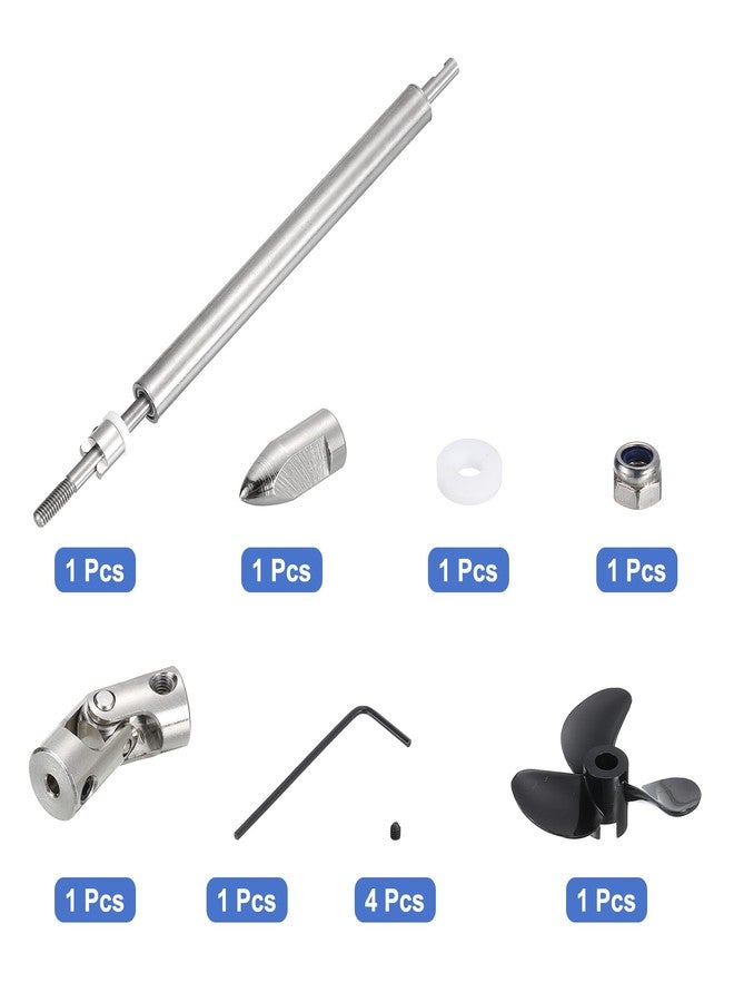 MECCANIXITY Drive Shaft W Propeller and Universal Joint for RC Boat Coupler Assemble Kit, L130mm Shaft, L80mm Sleeve, D36mm Three Propeller, Fit for 2 mm Motor Shaft - Image 4