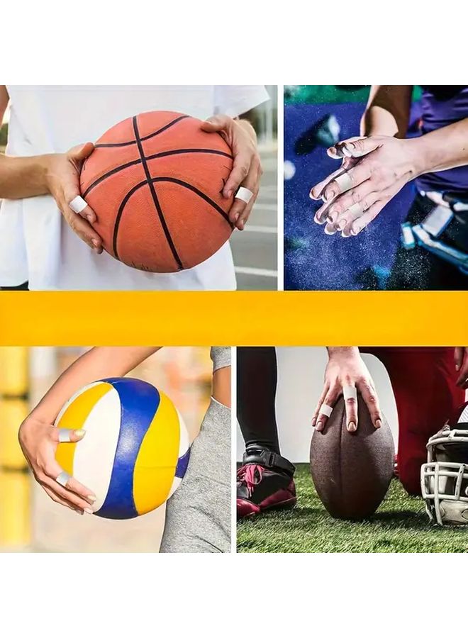4 قطع من أغطية أصابع الرياضة البيضاء وملصقات أصابع القدم المرنة والمتينة للكرة الطائرة وكرة السلة - Image 4