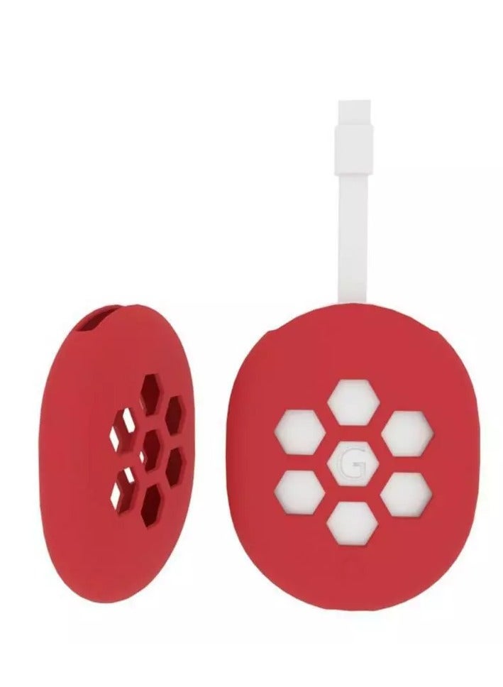 O Ozone Silicone Case Protective Cover For Google Chromecast TV 2020 TV BOX , Lightweight Anti-Slip Shockproof TV Set Top Box Sleeve Cover - Red  - Image 1