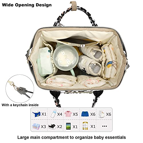 Yusudan Leopard Diaper Bag Backpack for Baby Boys Girls, Waterproof Large Nappy Bags for Mom & Dad - Image 4