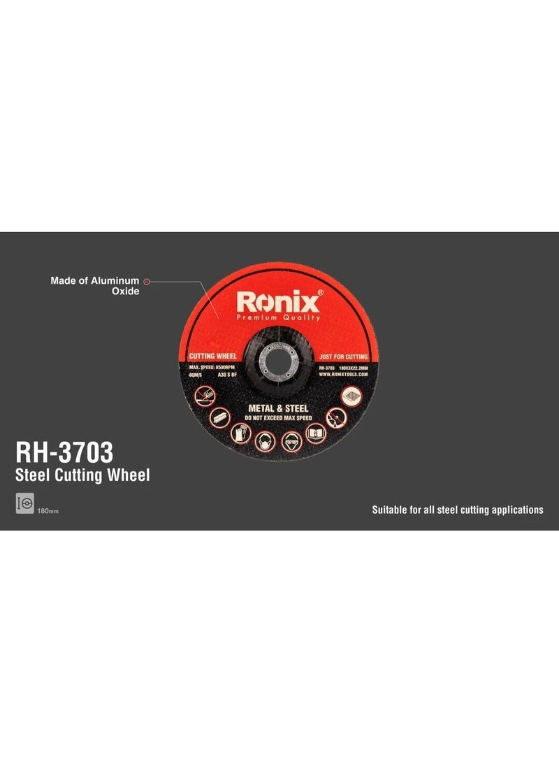 RONIX Cutting Wheel 180x3x22.2mm, 180mm, 8500RPM, German Engineering #Ronix RH-3703 - Image 4