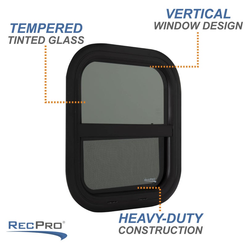 RecPro RV Window | 14"W x 16"H | Teardrop Style | Vertical Sliding | RV Window Replacement | Made in USA - Image 5
