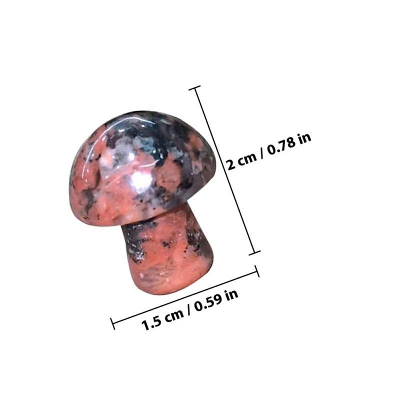 4Pcs Natural Gemstone Mushroom Figurines Set For Garden And Home Decor - Image 3