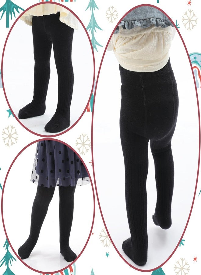 Mini angel Baby Girl Tights Toddler Tights Cable Knit Leggings Seamless Cotton Stockings Winter Warm Pantyhose 2-4 Years for Toddler Kids 5 Pack (Mix Set, L) - Image 2