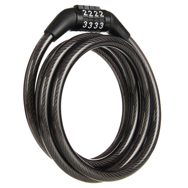 BRINKS 5 Ft Bike Lock Cable with Preset Combination Vinyl Covered Bike Lock Combination Cable for Outdoor Use