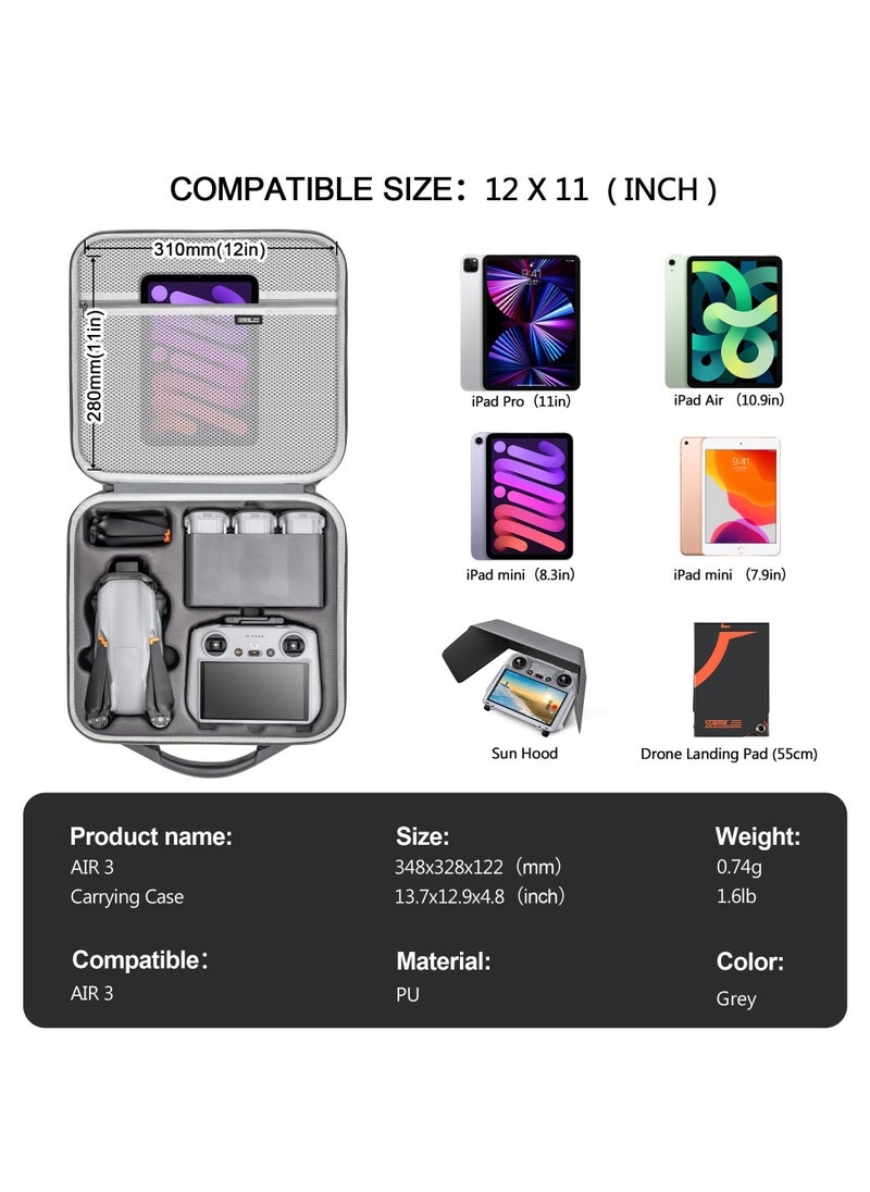Generic Case Portable Travel Bag Carrying Case for DJI Air 3 Fly More Combo RC 2/RC-N2 Controller Battery Charging Hub and Drone Accessories  - Image 3